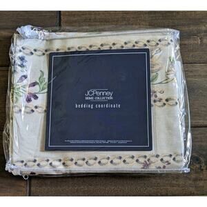 JC Penney Andrea Blouson Valance’s Light Beige 86”x 15” Floral NEW Made In USA